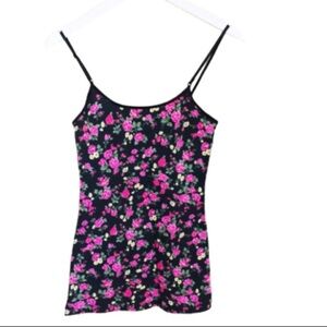 NEW ZENANA OUTFITTERS Floral Scoop Neck Tank Black Size Small
